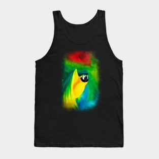 Macaw Parrot Flight Oil Painting ArtWork Tank Top